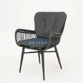 Vita Spider Zwart Dining Tuinstoel (excl. rugkussen)