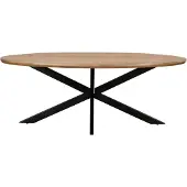 LivingFurn eetkamertafel jesper oval 240 cm mangohout / gecoat staal
