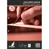 Kangaro cursusblok - A4 - lijn - 100 vel - 90 grams - 2-gaats - 4 stuks - schrijfblok - K-5401-4