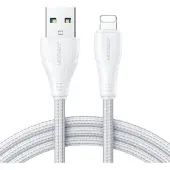 JOYROOM 3m Nylon Lightning oplaadkabel - 2.4A Snellader - Wit