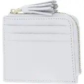 Coccinelle Leren Kaarthoes Tassel Credit Card Holder Brillant White Wit