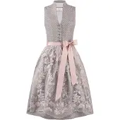 Stockerpoint Dirndl 'Madlenka' taupe / oudroze / wijnrood