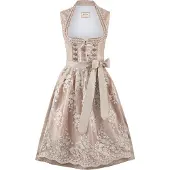 Stockerpoint Dirndl beige / crème / rosa / oudroze / wit