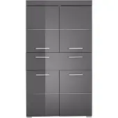 Ebuy24 Hoge kast Amanda | 73 x 31 x 130 cm | Melamine | Agave Grey