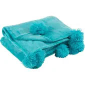 J-Line Plaid pompom polyester azure