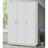 Poldimar Kledingkast Darcis 120 cm met 3 deuren & 52 cm diep - wit