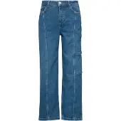 Comma casual identity Cargojeans blauw denim