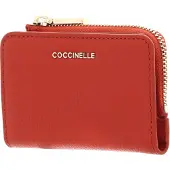Coccinelle Leren Kaarthoes Metallic Soft Credit Card Holder Tangerine Oranje