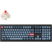 Keychron V6 Max, Volledige grootte (100%), Bekabeld en draadloos, RF draadloos + Bluetooth, Mechanische schakelaar, RGB LED, Zwart, Grijs