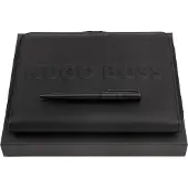 HUGO BOSS Schrijfmappen Label Writing Set Black Zwart