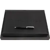 HUGO BOSS Schrijfmappen Label Writing Set Black Zwart