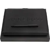 HUGO BOSS Schrijfmappen Label Writing Set Black Zwart
