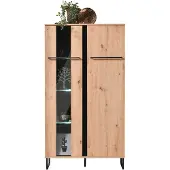 Poldimar Vitrinekast Hoggas 84,5cm 2 deuren - eik/zwart