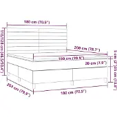vidaXL Boxspring met matras stof donkerbruin 180x200 cm
