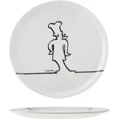 COSY&TRENDY Pizzabord - Ø 31cm - Wit Funnyline Zwart