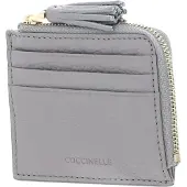 Coccinelle Leren Kaarthoes Tassel Credit Card Holder Light Grey Lichtgrijs