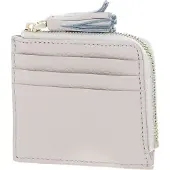 Coccinelle Leren Kaarthoes Tassel Credit Card Holder Lambskin White Crème
