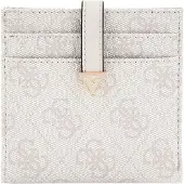 GUESS Kaarthoes Laurel Tab Card Case Dove Logo Crème