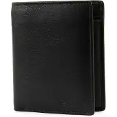 Esquire Leren Portemonnee RFID Small Billfold Wallet Black Zwart