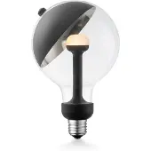 Home Sweet Home Design LED Lichtbron Move Me - Zwart/Zilver - G120 Sphere LED lamp - 12/12/18.6cm - Met verstelbare diffuser via magneet - geschikt voor E27 fitting - Dimbaar - 5W 400lm 2700K - warm wit licht