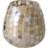 Boltze – Windlicht – Waxinehouder – Kemis – Glas – Mozaïek – 12×13.5cm – Handgemaakt