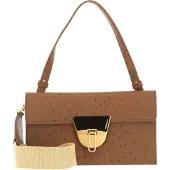 Coccinelle Leren Schoudertas Koppeling Coccinellenico Ostrich Handbag Nocciola Lichtbruin