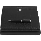 HUGO BOSS Schrijfmappen Herringbone Writing Set Black Zwart