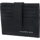 Mandarina Duck Leren Kaarthoes Detroit Leather RFID Card Holder Black Zwart
