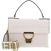 Coccinelle Leren handtas schoudertas Arlettis Signature Handbag Grained Leather Lambskin White crème