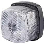 Hella Breedtel. 62x62mm helder m/zwarte sokkel