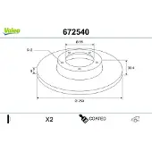 Valeo 672540 Remschijf