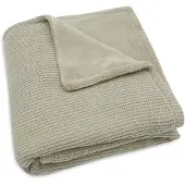 Jollein Babydeken Deken Wieg Basic Knit Olive Green/Fleece-75 x 100 cm