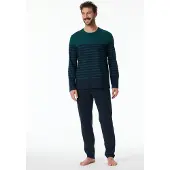 Schiesser Pyjama Long petrol 181925 54/XL