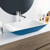 Mondiaz topi waskom solid surface 60 cm kleur jeans /talc
