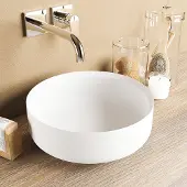 Mondiaz Coss Waskom - 36x36x13cm - rond - opbouw - Solid surface - Talc M49900TalcTalc