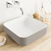 Mondiaz binx waskom solid surface 36 cm kleur smoke /talc
