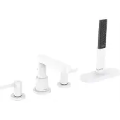 Hansgrohe Badrandmengkraan finoris 4-gats met sbox mat wit