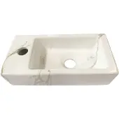 Boss & Wessing Fontein bws marmerlook links 36x18x9 cm keramiek wit