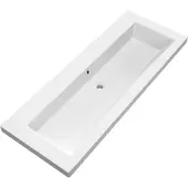 Brauer Solar Medium Meubelwastafel 120x46cm Mineraalmarmer - Zonder Kraangaten - Mat Wit - 8720359366290 - Rechthoekig - Wastafels, Meubelwastafels