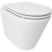 Boss & Wessing Astev Rimless Wandcloset Tornado BWS Flush Mat Wit Met Flatline Toiletzitting Softclose En Quick Release Mat Wit