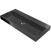 Gliss Design Wastafel lako 140 cm zonder kraangat mat zwart