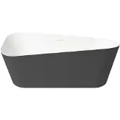 Zydra Vrijstaand Ligbad Sottovento 170x80 cm Negro