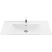 Boss & Wessing Wastafel bws 1 kraangat 45x100 cm rechthoek keramiek wit