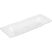 Villeroy & Boch Wastafel subway 3.0 met ceramicplus 0 kraangaten zonder overloop 130x47x16.5 cm stone white