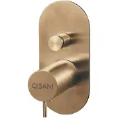 Qisani Inbouwkraan flow thermostatisch 2-weg ovaal geborsteld goud