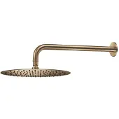 Qisani Hoofddouche Flow met wanddouchearm Ø 30 cm Geborsteld Goud