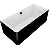 Polysan Marlene Curve R MONOLITH rechthoekig bad 175x75x63cm, wit/zwart