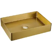 Sapho Aurum RVS opbouwwastafel 50x35,2cm, inclusief afvoer, mat koper