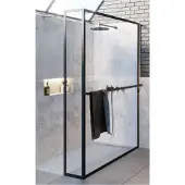 Riho Inloopdouche Lucid GD402 Verstelbaar Aluminium 200x120x30 L cm Mat Zwart