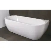 Luca Half vrijstaand Bad Sanitair Primo 180x80x58cm Acryl Glans Wit Met Overloop